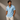 Men's Short Sleeve Button Shirt with Vertical Ribbed Texture and Chest Pocket Light Blue