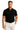 Men's Short Sleeve Split Collar Shirt Black