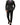 Men's Slim Fit Pinstripe Suit with Peak Lapels and Metallic Buttons Black