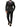 Men's Slim Fit Pinstripe Suit with Peak Lapels and Metallic Buttons Black