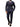 Men's Slim Fit Pinstripe Suit with Peak Lapels and Metallic Buttons Navy Blue