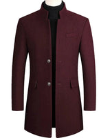 Men’s Slim Fit Stand Collar Overcoat-Coats for men-CaldwellVoss
