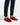 Men's Suede-Textured Mule Loafers with Open Back and Metal Detail Red