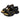 Men's Triple Strap Sandals with Lugged Outsole and Patterned Footbed Black