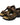 Men's Triple Strap Sandals with Lugged Outsole and Patterned Footbed Brown