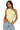 Women Top One Shoulder Asymmetrical Neckline Lace Design Yellow