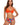 Womens Bikini Set with Floral Print Cover Up and V Hardware Detail 1