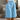 Women's Button Front Elastic Waist Knee Length Shorts Sky Blue