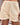 Women's Elastic Waist Drawstring Frayed Denim Shorts Light Khaki
