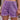 Women's Elastic Waist Drawstring Frayed Denim Shorts Purple