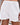 Women's Elastic Waist Drawstring Frayed Denim Shorts White