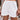Women's Elastic Waist Drawstring Frayed Denim Shorts White