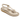 Women’s Flat Sandals with T-Strap and Metal Detail Beige