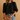 Women’s Floral Blouse with Puff Sleeves and Round Neckline Black