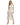Women's Floral Pattern Button Front Midi Dress with Short Sleeves and Belted Waist White