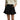Women's High Waisted Pleated Shorts with Ruffle Hem and Side Pockets Black