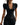 Womens Lace Trim Puff Sleeve Button Down Blouse Black