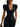 Womens Lace Trim Puff Sleeve Button Down Blouse Black