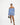 Women's Off Shoulder Long Sleeve Mini Dress with Draped Collar and Flared Cuffs Light Blue