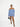Women's Off Shoulder Long Sleeve Mini Dress with Draped Collar and Flared Cuffs Light Blue