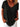 Women's Oversized V-Neck T-Shirt with Cuffed Short Sleeves Black