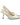 Women's Pointed Toe Slingback Heels with Patterned Upper and Metallic Heel Gold