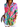 Women's Printed Button Down Shirt with Front Pockets Pink