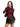 Women's Sheer Floral Lace Mock Neck Long Sleeve Top Chestnut Brown