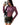 Women's Sheer Floral Lace Mock Neck Long Sleeve Top Purple