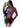 Women's Sheer Floral Lace Mock Neck Long Sleeve Top Purple