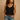 Women’s Sleeveless V Neck Top with Front Buttons and Rounded Hem Black