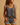 Women’s Sleeveless V Neck Top with Front Buttons and Rounded Hem Gray