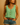 Women’s Sleeveless V Neck Top with Front Buttons and Rounded Hem Light Green