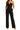 Women's Strapless Notched Neckline Wide-Leg Jumpsuit Black