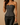 Women’s Strapless Zip Front Peplum Top Black