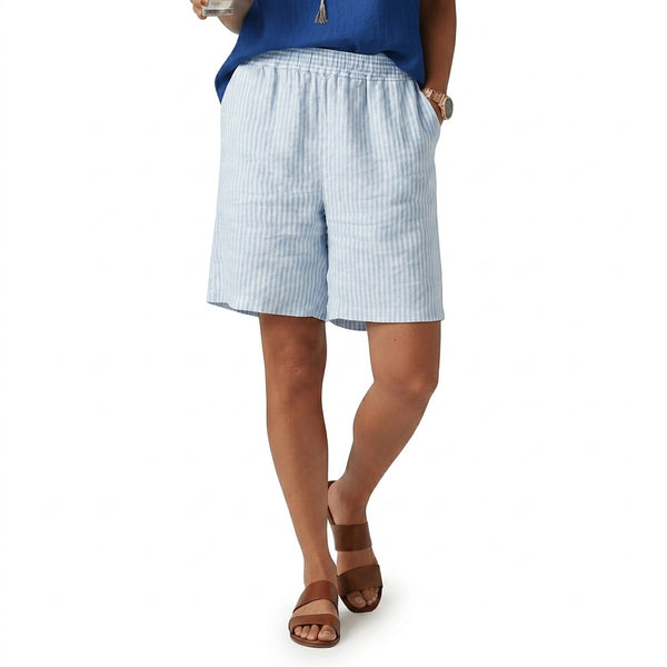 Women's Striped Relaxed Fit Shorts-Shorts for women-CaldwellVoss