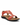 Women's T-Strap Sandals with Adjustable Straps and Contoured Soles Red