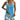 Women's Tankini Set with Scoop Neck Top and Patterned Shorts Light Blue