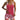 Women's Tankini Set with Scoop Neck Top and Patterned Shorts Pink