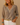 Women’s V Neck Blouse with Crochet Trim and Printed Pattern Gold