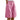 Womens Wide Leg Shorts with Elastic Waistband and Button Detail Pink