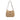 Womens Woven Texture Shoulder Bag With Double Straps And Front Patch Beige
