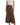 Women's Wrap Design Maxi Skirt with Overlap Front and Side Slit Brown