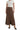Women's Wrap Design Maxi Skirt with Overlap Front and Side Slit Brown