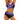 Women's Wrap Style High Waisted Bikini Set with Linear Pattern Blue
