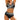Women's Wrap Style High Waisted Bikini Set with Linear Pattern Gray