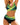 Women's Wrap Style High Waisted Bikini Set with Linear Pattern Yellow