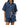 Womens short sleeve button down shirt and drawstring waist shorts set with chest and patch pockets Blue