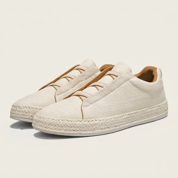 Men Knit Slip-On Sneakers with Jute Trim-Footwear for men-CaldwellVoss