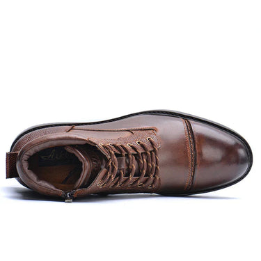 Men’s Ankle Boots with Side Zipper and Lace-Up Front-Men's Shoes-CaldwellVoss